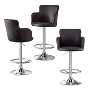 Nico (Set of 3) PU Leather Bar Stools - Brown