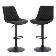 Mason (Set of 2) PU Leather Bar Stools - Black - Homecoze