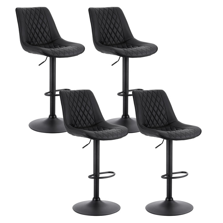 Mason (Set of 4) PU Leather Bar Stools - Black - Homecoze