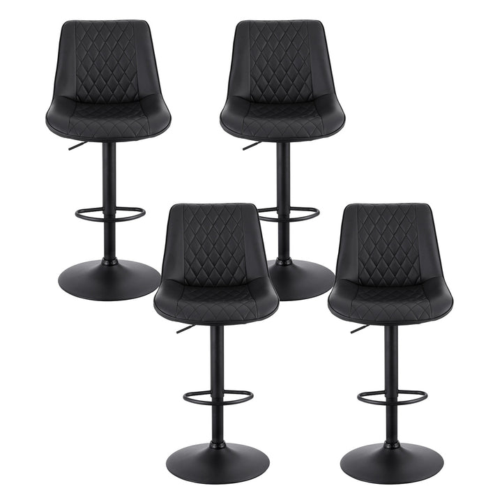 Mason (Set of 4) PU Leather Bar Stools - Black - Homecoze
