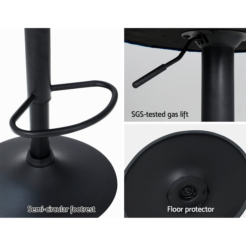 Ariel (Set of 2) Velvet Clam Shell Bar Stools - Blue - Homecoze