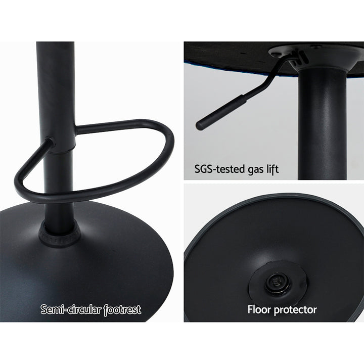 Ariel (Set of 2) Velvet Clam Shell Bar Stools - Blue - Homecoze