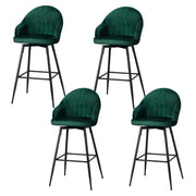 Isabella (Set of 4) Velvet Bar Stools 72cm - Green - Homecoze