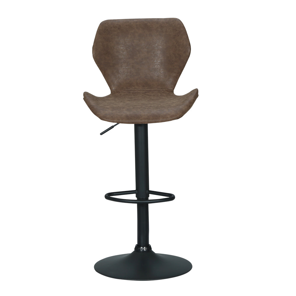 Willow (Set of 2) Vintage PU Leather Bar Stools - Brown - Homecoze