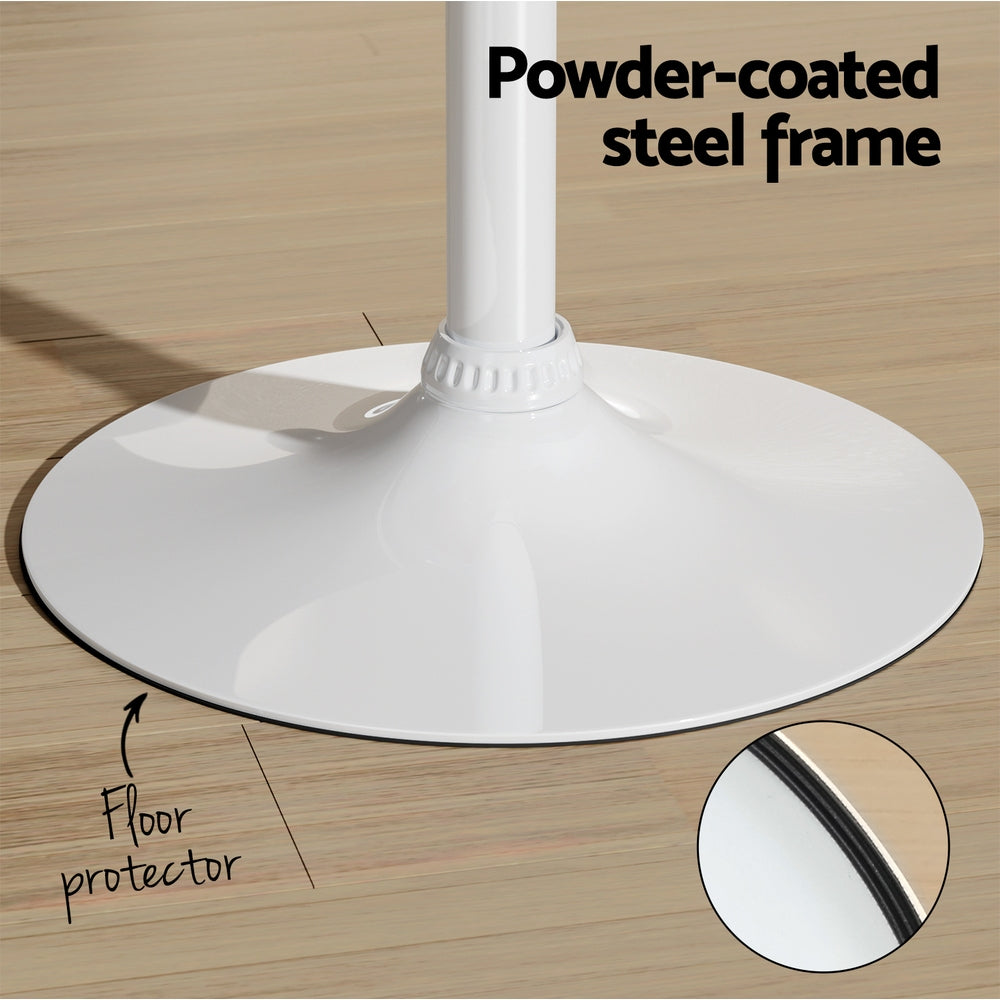 Modern Swivel Kitchen Bar Table Gas Lift Height Adjustable 60cm - White & Oak - Homecoze