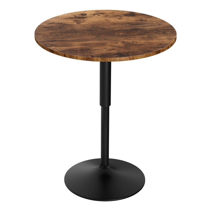 Modern Gas Lift Bar Table - Rustic Brown & Black - Homecoze