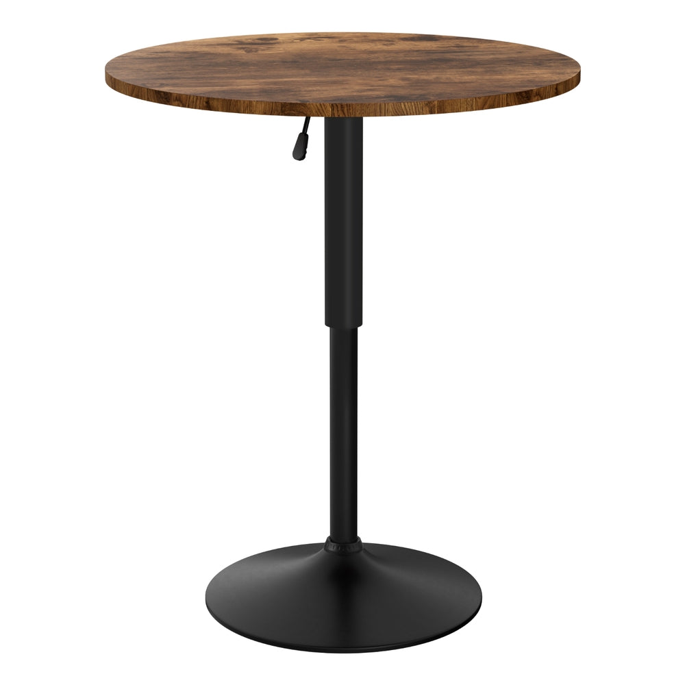Modern Gas Lift Bar Table - Rustic Brown & Black - Homecoze