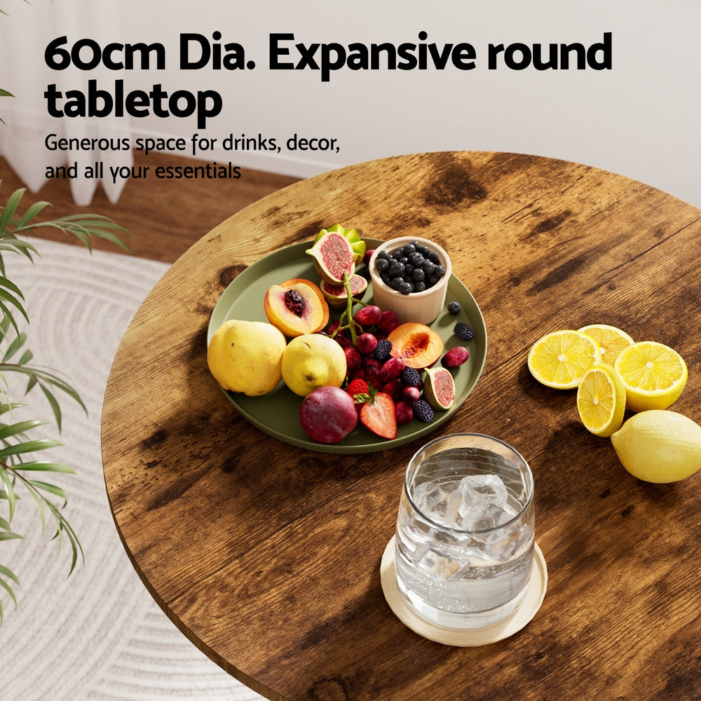 Modern Gas Lift Bar Table - Rustic Brown & Black - Homecoze