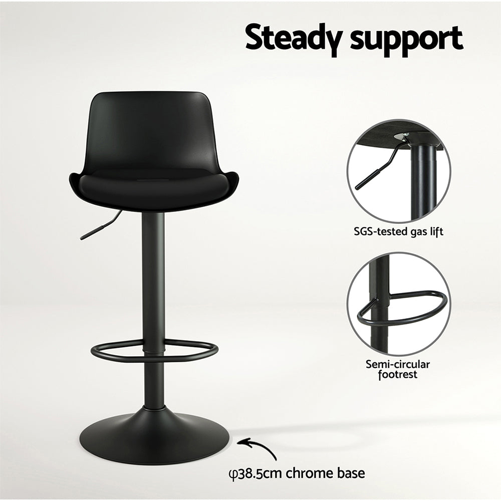 Jamie (Set of 2) Contemporary Bar Stools - Black - Homecoze