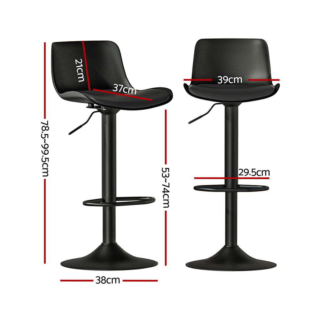 Jamie (Set of 4) Contemporary Bar Stools - Black - Homecoze