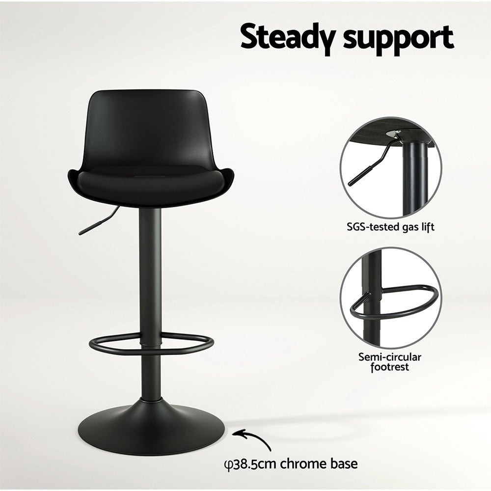 Jamie (Set of 4) Contemporary Bar Stools - Black - Homecoze