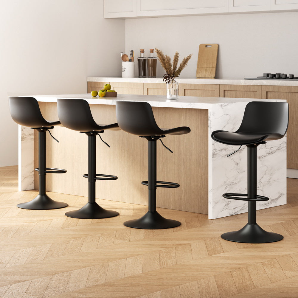Jamie (Set of 4) Contemporary Bar Stools - Black - Homecoze