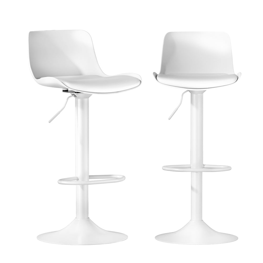 Jamie (Set of 2) Contemporary Bar Stools - White