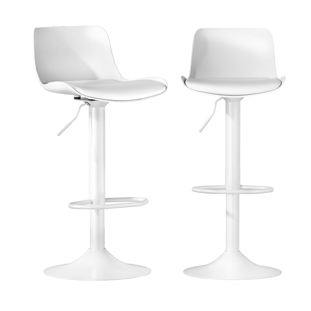 Jamie (Set of 2) Contemporary Bar Stools - White - Homecoze
