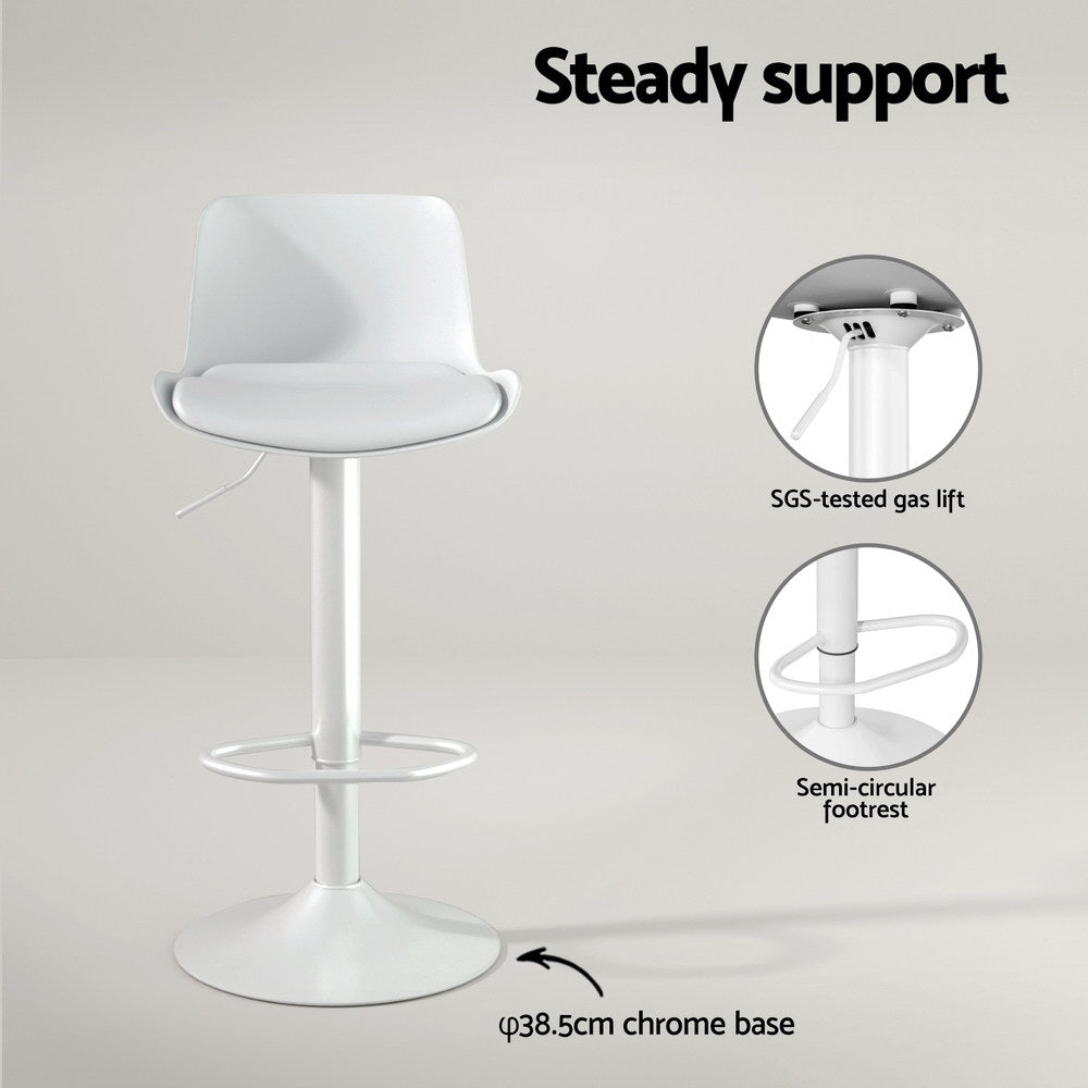 Jamie (Set of 2) Contemporary Bar Stools - White - Homecoze