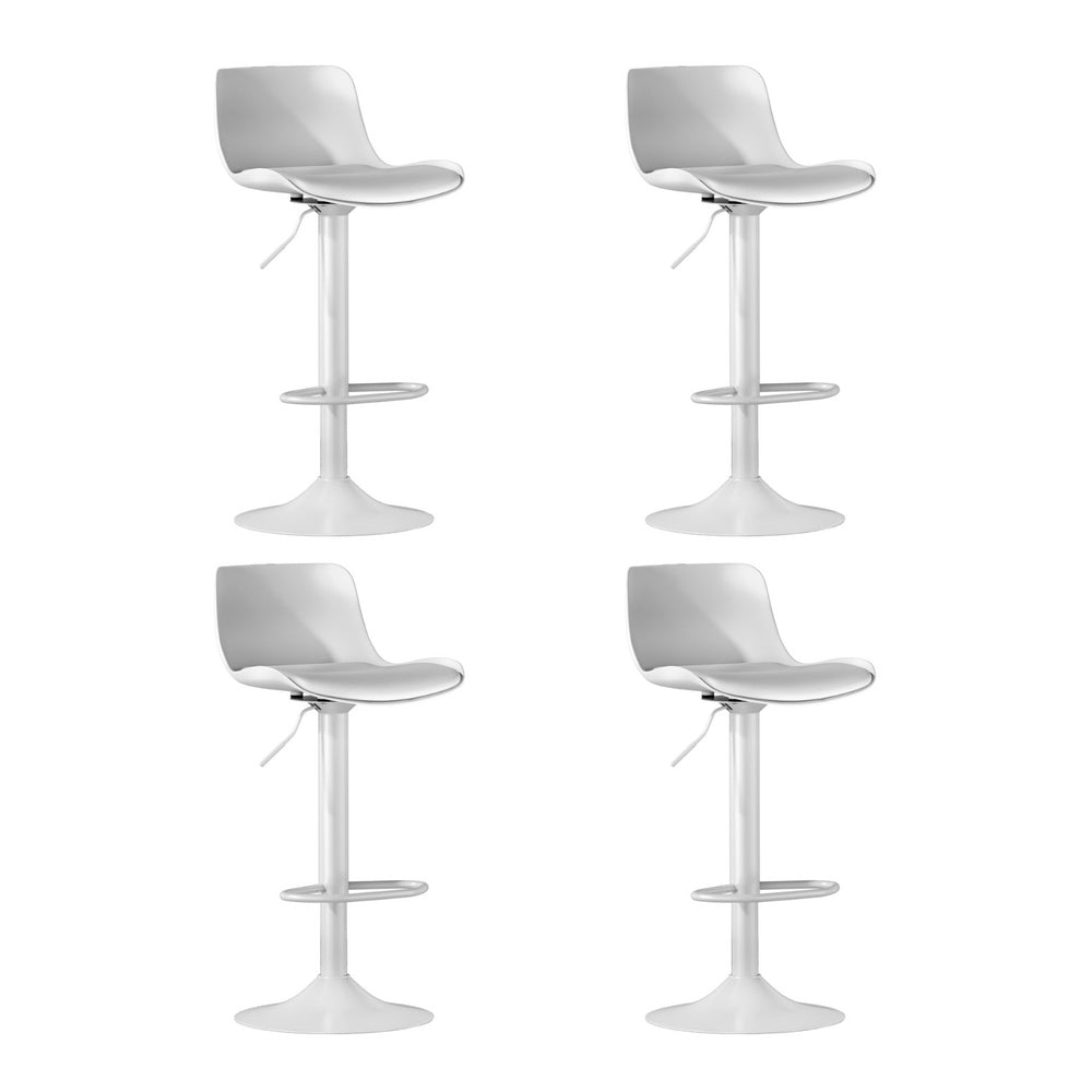 Jamie (Set of 4) Contemporary Bar Stools - White - Homecoze