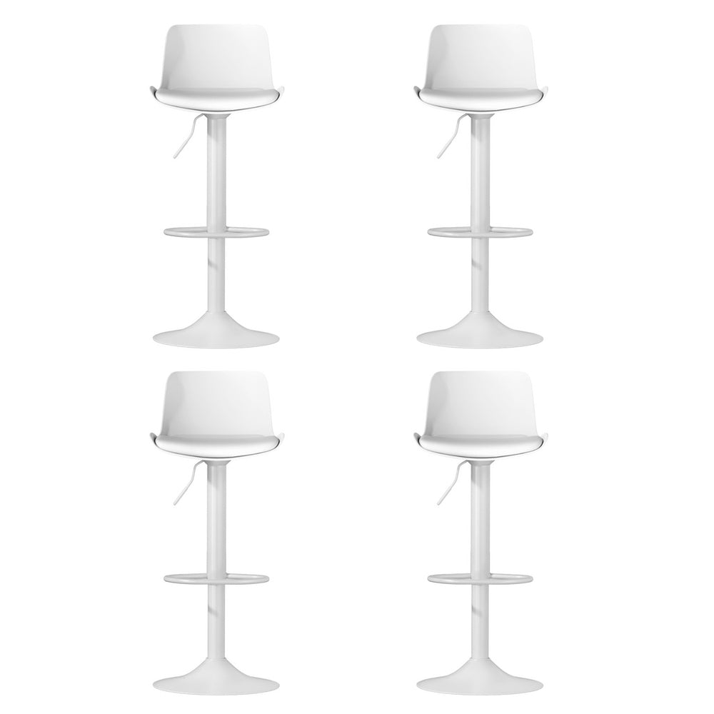 Jamie (Set of 4) Contemporary Bar Stools - White - Homecoze