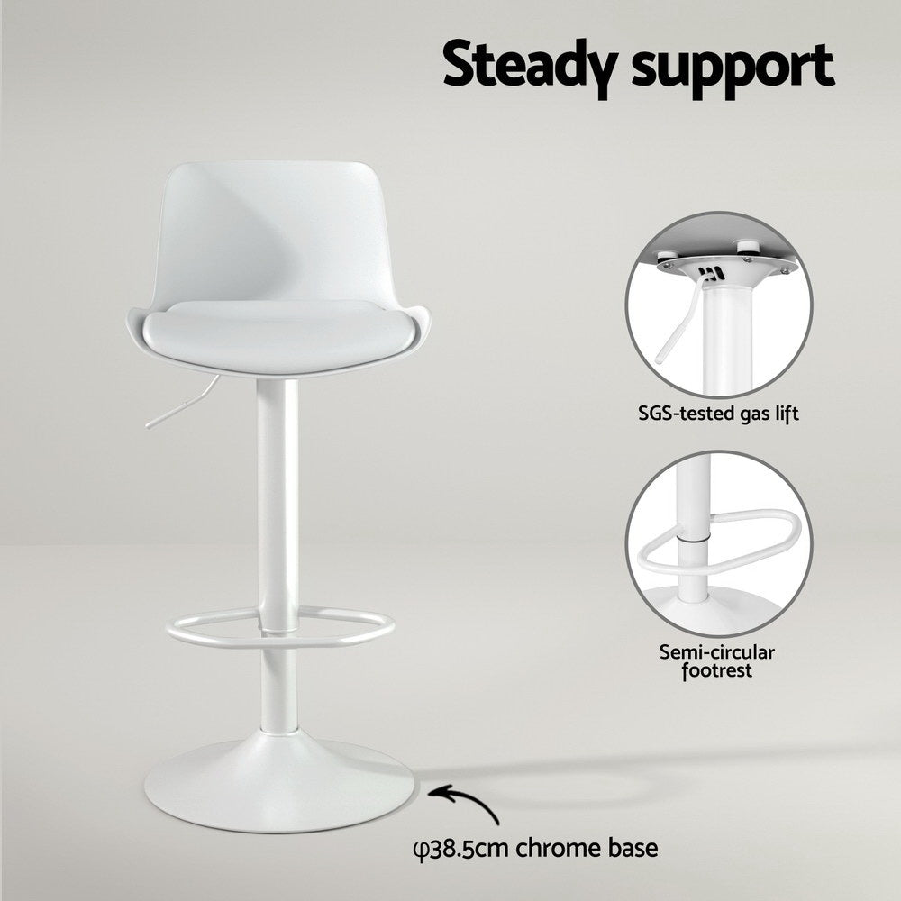 Jamie (Set of 4) Contemporary Bar Stools - White - Homecoze