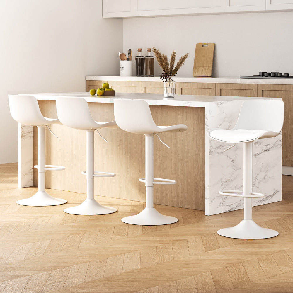 Jamie (Set of 4) Contemporary Bar Stools - White - Homecoze