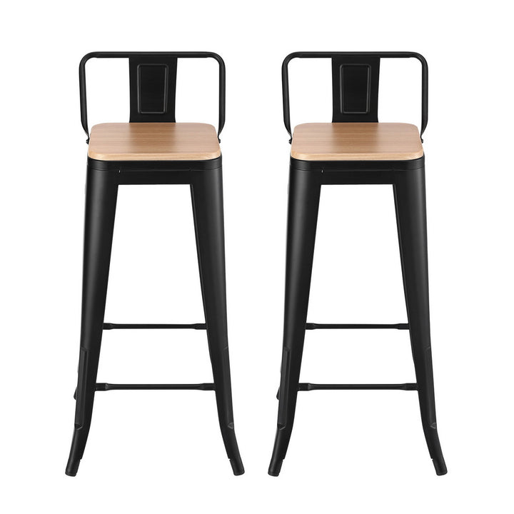 Elliot (Set of 2) Café Bar Stools 77cm - Black - Homecoze