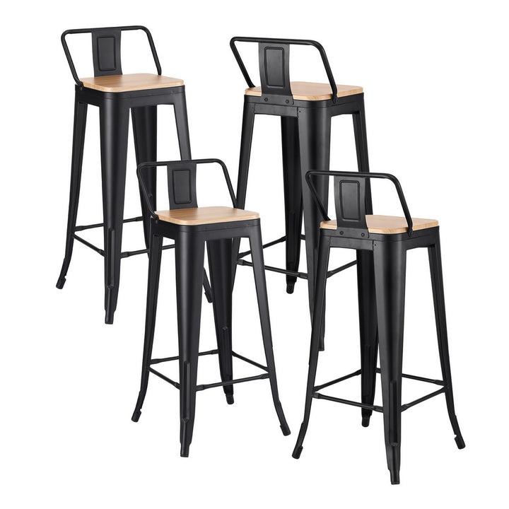 Elliot (Set of 4) Café Bar Stools 77cm - Black - Homecoze
