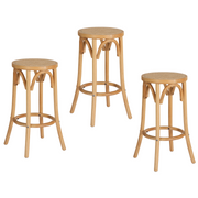 Lola (Set of 3) Rattan Bar Stools 65cm - Homecoze