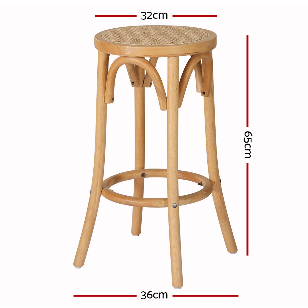 Lola (Set of 2) Rattan Bar Stools 65cm - Homecoze