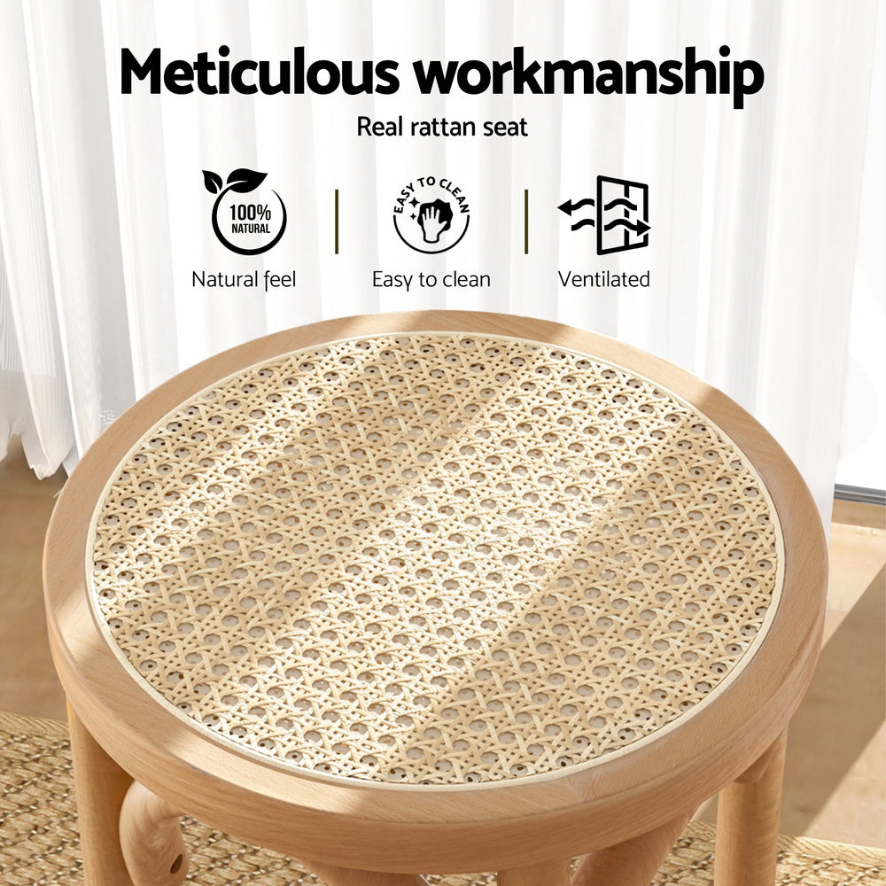 Lola (Set of 4) Rattan Bar Stools 65cm - Homecoze