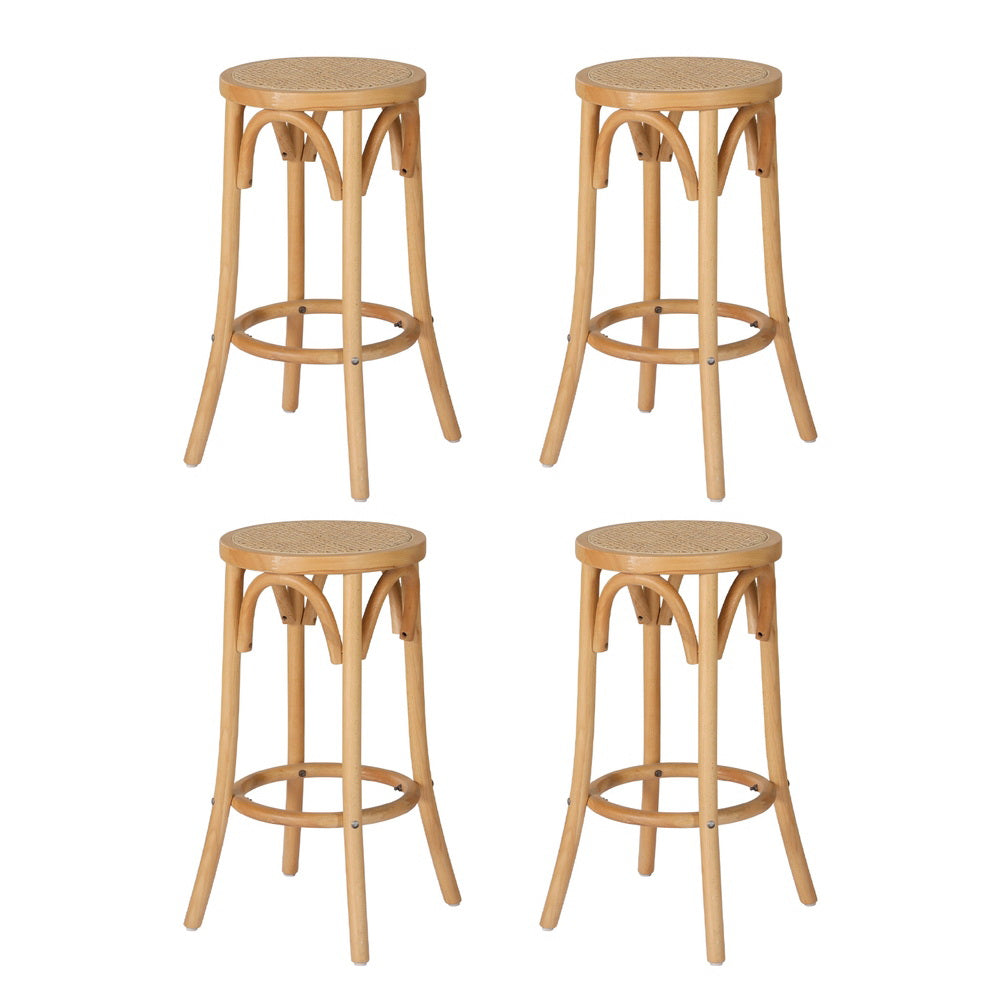 Lola (Set of 4) Rattan Bar Stools 65cm