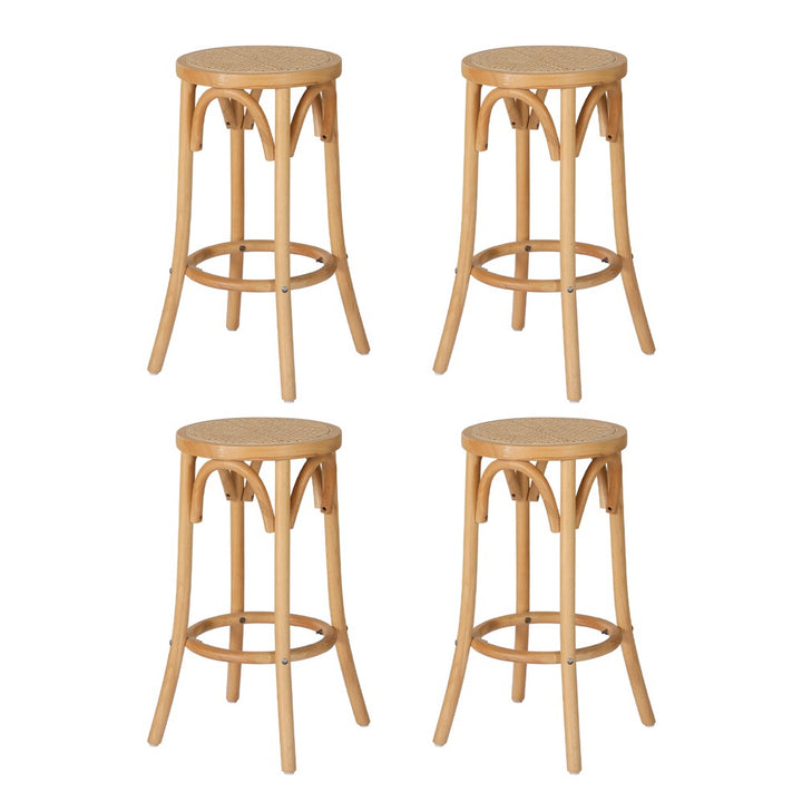 Lola (Set of 4) Rattan Bar Stools 65cm