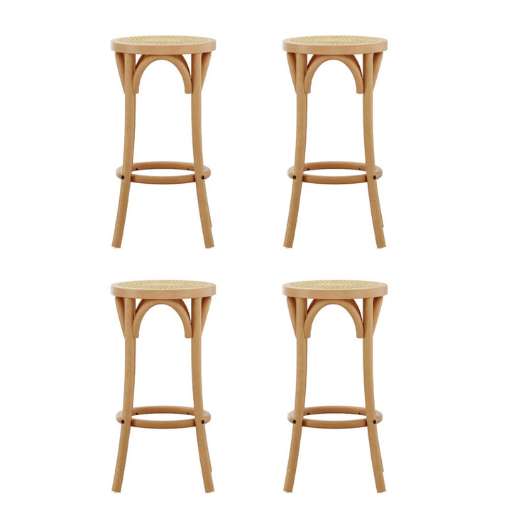 Lola (Set of 4) Rattan Bar Stools 65cm