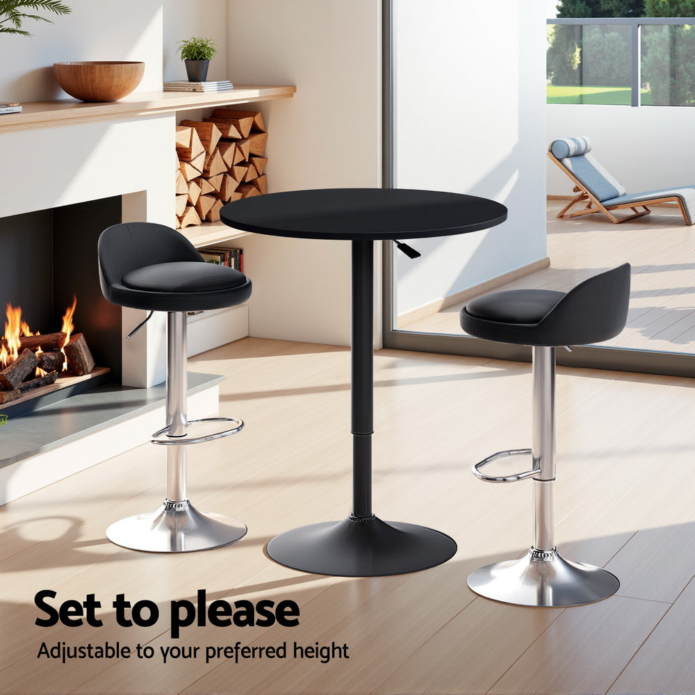 Cameron 3PC Bar Table & Stool Set - Black - Homecoze