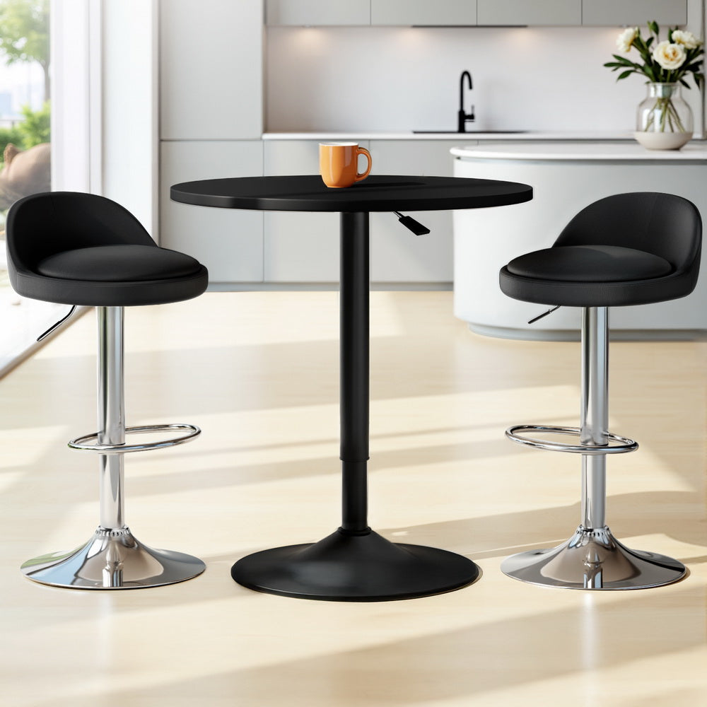 Cameron 3PC Bar Table & Stool Set - Black - Homecoze