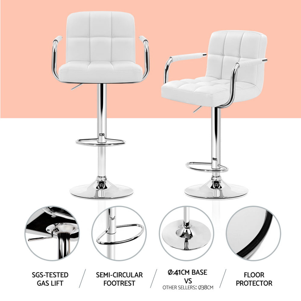 Lucy 3PC Bar Table & Stool Set - White - Homecoze