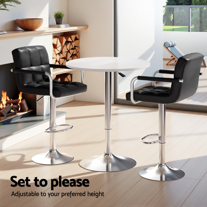 Lucy 3PC Bar Table & Stool Set - Black & White - Homecoze