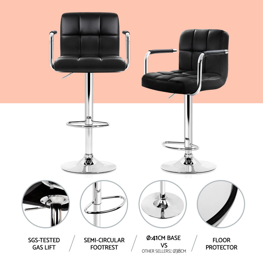 Lucy 3PC Bar Table & Stool Set - Black & White - Homecoze