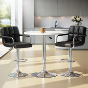 Lucy 3PC Bar Table & Stool Set - Black & White - Homecoze