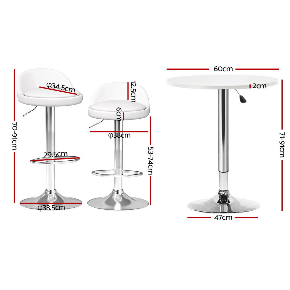 Artiss Bar Table and Stools Set Dining Desk Kitchen Chairs Cafe Pub - Homecoze