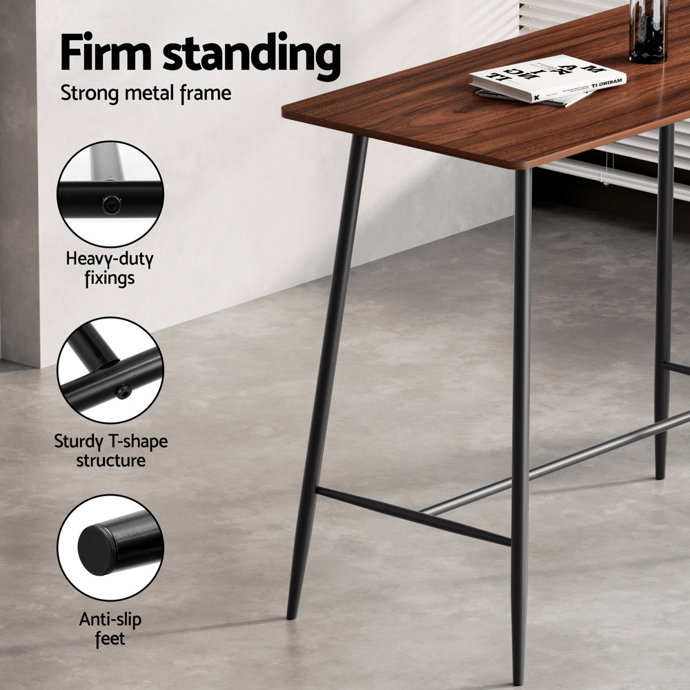 Rosie 3PC Bar Table & Stool Set - Brown & Black - Homecoze