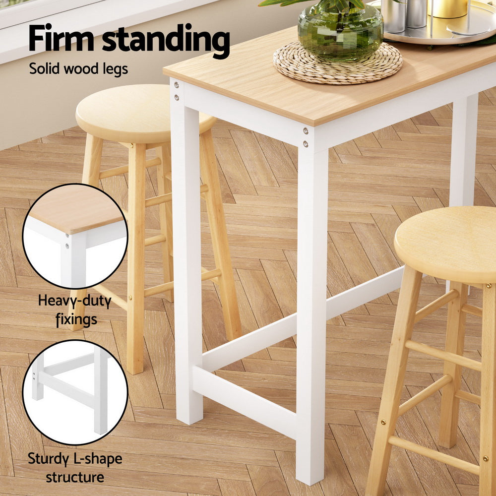 Mabel 5PC Bar Table & Stool Set - Nartural - Homecoze