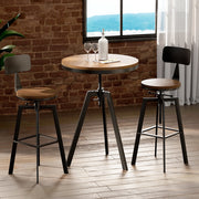 Charlie 3PC Bar Table & Stool Set - Black & Wood - Homecoze