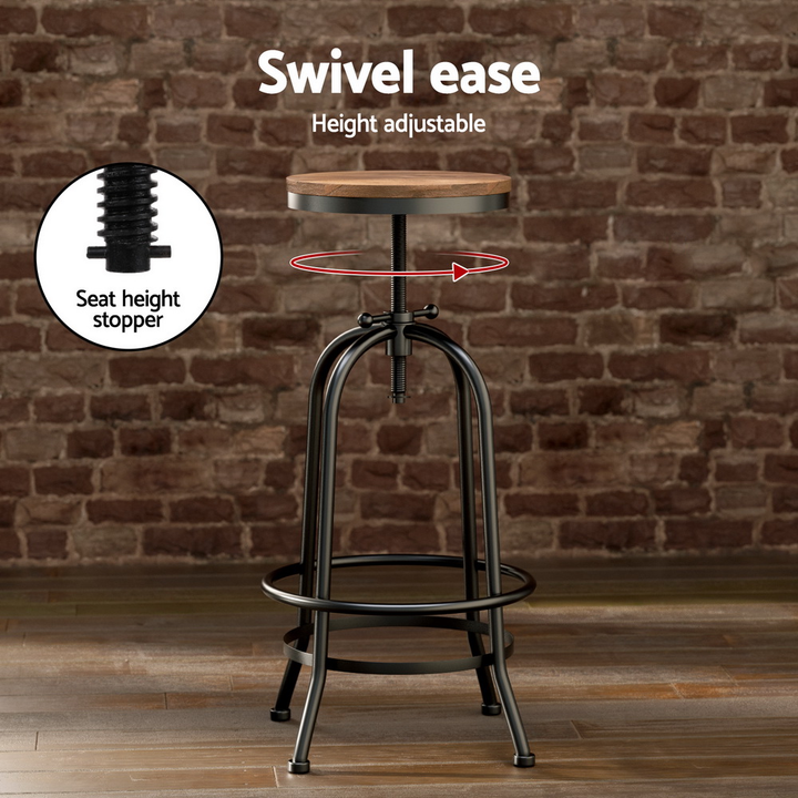 Frankie 3PC Bar Table & Stool Set - Black & Wood - Homecoze
