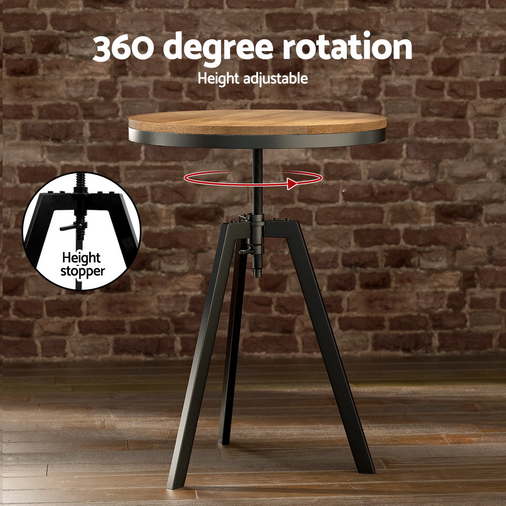 Frankie 3PC Bar Table & Stool Set - Black & Wood - Homecoze