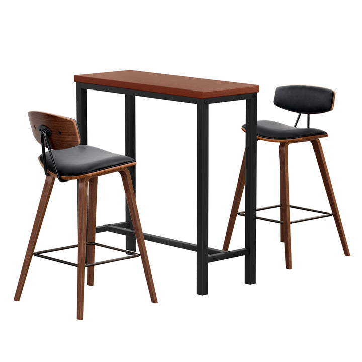 Beckett 3PC Bar Table & Stool Set - Brown & Black - Homecoze
