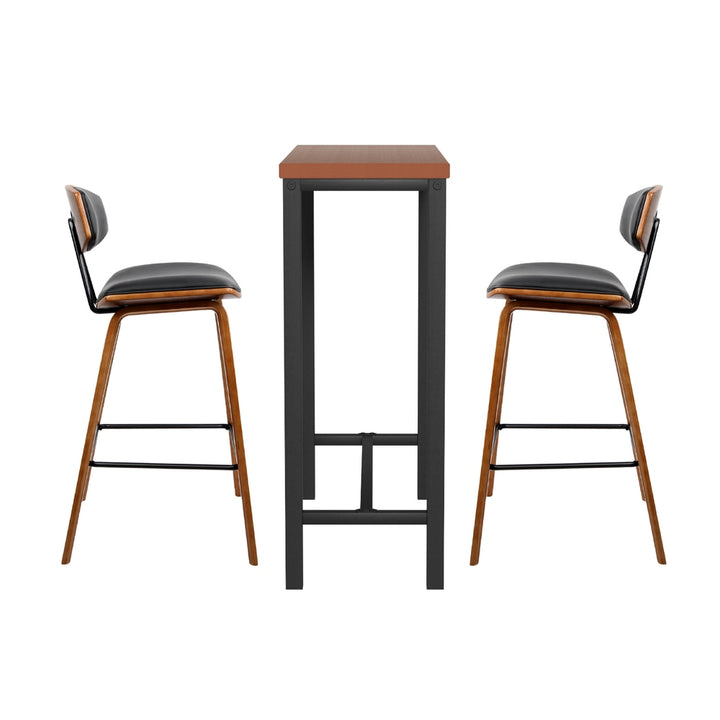 Beckett 3PC Bar Table & Stool Set - Brown & Black - Homecoze