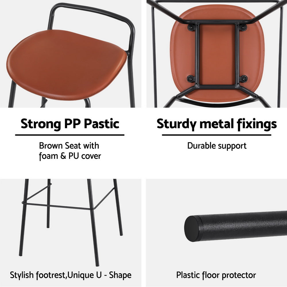 Isla 3PC Bar Table & Stool Set - Black & Brown - Homecoze