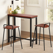 Isla 3PC Bar Table & Stool Set - Black & Brown - Homecoze