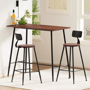 Alex 3PC Bar Table & Stool Set - Brown & Black - Homecoze