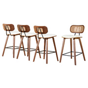 Milla (Set of 4) Rattan Bar Stools 64cm - Walnut - Homecoze