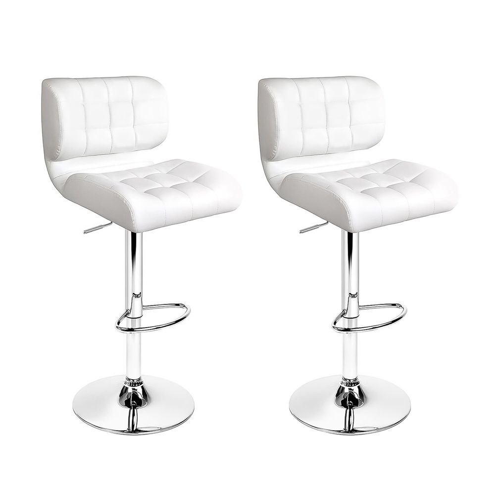 Kendall (Set of 2) PU Leather Bar Stools - White